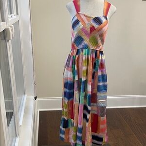 NIC+ZOE Multicolor Watercolor Sundress - Pink, Blue, Green, Orange